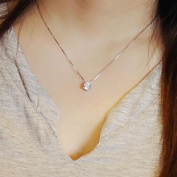european and american women's fashion design pattern of simple refined zircon pendant chain necklace exclusive custom charm wome, Silver
european and american women's fashion design pattern of simple refined zircon pendant chain necklace exclusive custom charm wome, Silver