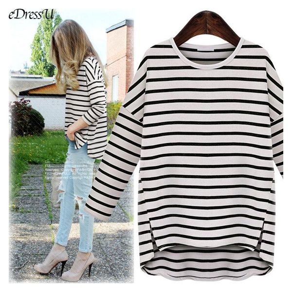 edressu long sleeves t-shirt plus size women stripe o neck spring autumn loose long tees casual streetwear yyw-6099, White
edressu long sleeves t-shirt plus size women stripe o neck spring autumn loose long tees casual streetwear yyw-6099, White