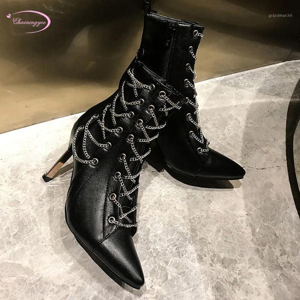 boots british party style pointed toe ankle fashion chain zipper black silver stiletto high-heeled women's riding boots1
boots british party style pointed toe ankle fashion chain zipper black silver stiletto high-heeled women's riding boots1