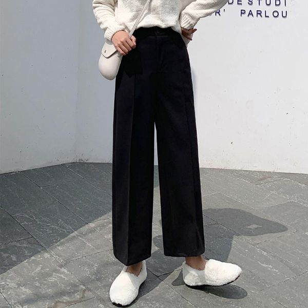 fashion women's woolen pants casual high waist straight trousers 2020 autumn winter ladies trousers solid female pants mujer1, Black;white
fashion women's woolen pants casual high waist straight trousers 2020 autumn winter ladies trousers solid female pants mujer1, Black;white