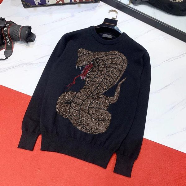2021 winter new arrival men's sweater casual pullover crew neck diamond python head pattern long sleeve top, White;black
2021 winter new arrival men's sweater casual pullover crew neck diamond python head pattern long sleeve top, White;black
