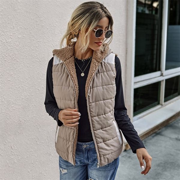 winter stand collar women vests new double sided warm plush vest cotton padded jacket sleeveless female waistcoat vest 210204, Black;white
winter stand collar women vests new double sided warm plush vest cotton padded jacket sleeveless female waistcoat vest 210204, Black;white