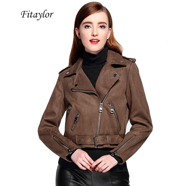 fitaylor women faux suede slim punk woman bikers pink leather moto jacket autumn outwear lj201012, Black
fitaylor women faux suede slim punk woman bikers pink leather moto jacket autumn outwear lj201012, Black