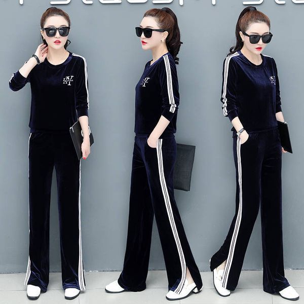 fashion new clothing 2020 female fall suit printed letter 0-neck velvet sweater striped pants long 2-piece assembly a5sr, Gray
fashion new clothing 2020 female fall suit printed letter 0-neck velvet sweater striped pants long 2-piece assembly a5sr, Gray