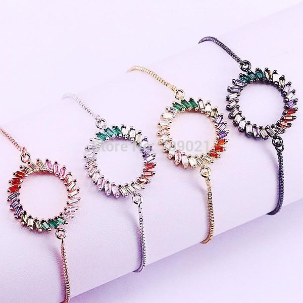 10pcs, round women fashion bracelet colorful cubic zirconia cz round circle simpe trendy slider chain bracelets1, Black
10pcs, round women fashion bracelet colorful cubic zirconia cz round circle simpe trendy slider chain bracelets1, Black