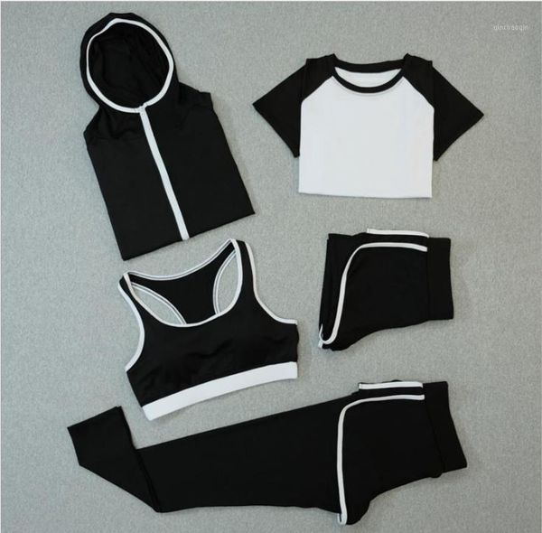 yoga outfits 5pcs women set workout sport wear gym clothing short/long sleeve coat crop high waist leggings sweat suit1, White;red
yoga outfits 5pcs women set workout sport wear gym clothing short/long sleeve coat crop high waist leggings sweat suit1, White;red