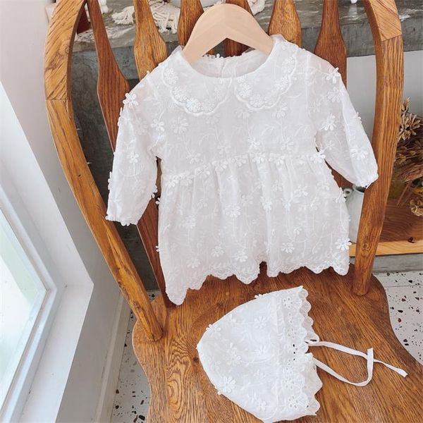 wholesale 2021 new spring korean style baby girl bodysuit white lace dress with cap jumpsuit cute newborn clothes e099, Blue
wholesale 2021 new spring korean style baby girl bodysuit white lace dress with cap jumpsuit cute newborn clothes e099, Blue