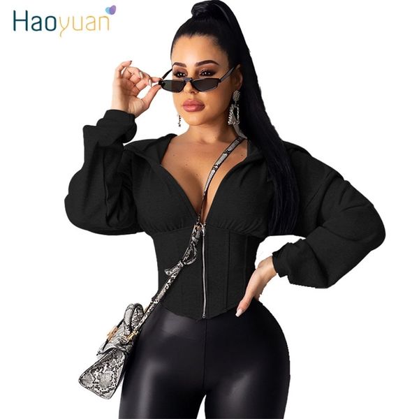 haoyuan long sleeve cropped hoodies women spring hoody jacket clothes hooded sweatshirt zip up oversized hoodie y200610, Black
haoyuan long sleeve cropped hoodies women spring hoody jacket clothes hooded sweatshirt zip up oversized hoodie y200610, Black