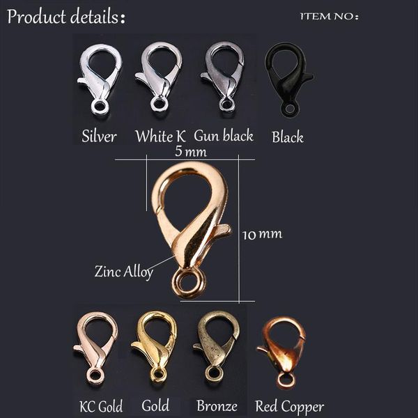 50pcs/lot 10*5mm jewelry findings gold lobster clasp hooks for diy handmade necklace bracelet chain wholesale accessory wmtzfa
50pcs/lot 10*5mm jewelry findings gold lobster clasp hooks for diy handmade necklace bracelet chain wholesale accessory wmtzfa
