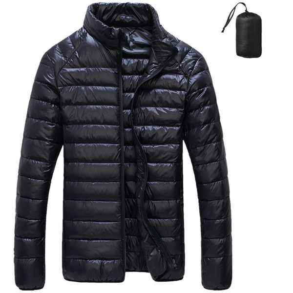 ultra light vertical collar slim short men's clothing korean fashion warm youth white down jaet, Black 
ultra light vertical collar slim short men's clothing korean fashion warm youth white down jaet, Black