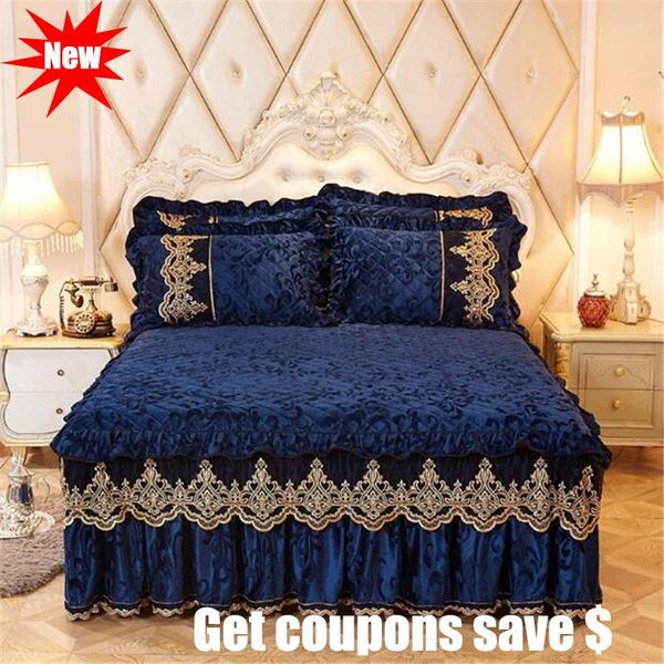 bedspread european style crystal velvet fabric thickened bedskirt sets 3pcs solid color lace edge bedspreads bedding set
bedspread european style crystal velvet fabric thickened bedskirt sets 3pcs solid color lace edge bedspreads bedding set