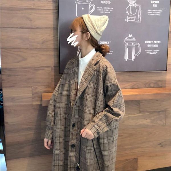 2019 autumn winter women's wool plaid coat retro oversize long woolen coat loose female spring wool jackets abrigo mujer xa2441, Black
2019 autumn winter women's wool plaid coat retro oversize long woolen coat loose female spring wool jackets abrigo mujer xa2441, Black