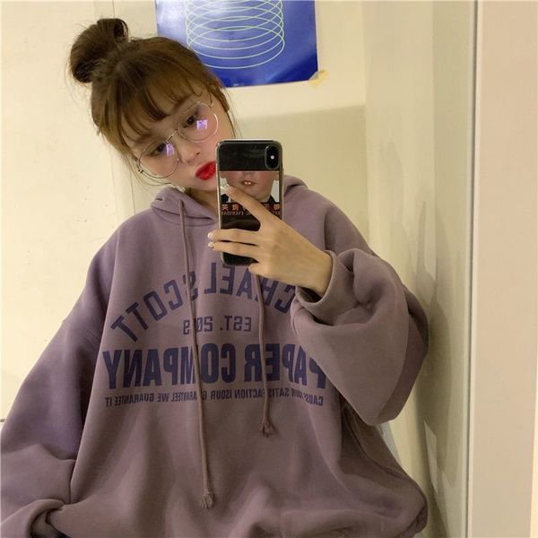 lautumn winter korean hong kong style ins loose hooded pullover with plush hip hop retro long sleeve sweater fashion for female students, Black
lautumn winter korean hong kong style ins loose hooded pullover with plush hip hop retro long sleeve sweater fashion for female students, Black