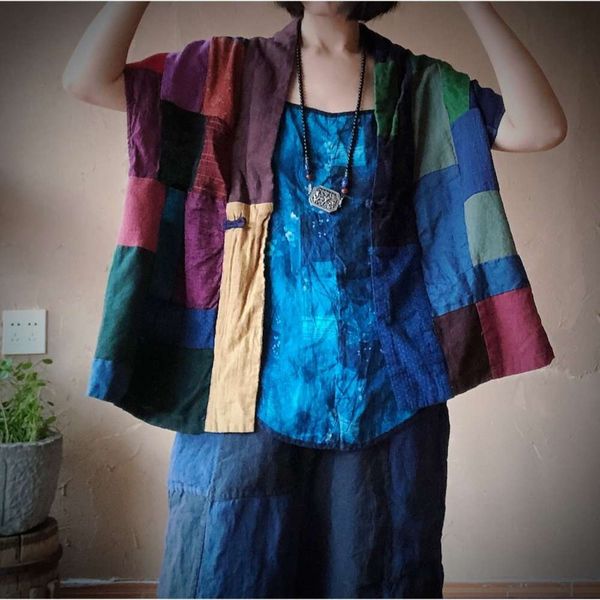 2020 luogu clay hemp material hundred handmade patchwork loose coil button shoulder vt 1663, White
2020 luogu clay hemp material hundred handmade patchwork loose coil button shoulder vt 1663, White