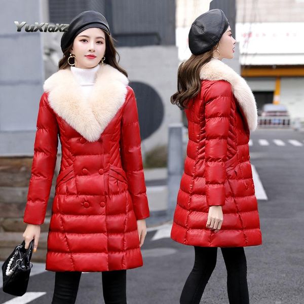 2021 new slim slimming suit collar mid-length pu leather cotton jacket women winter women's jacket, Black
2021 new slim slimming suit collar mid-length pu leather cotton jacket women winter women's jacket, Black