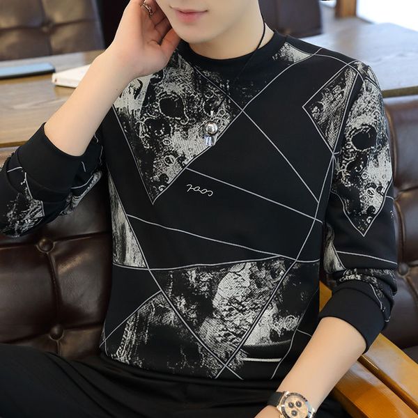 autumn men's long-sleeved t-shirt korean style round neck panel pullover trendy and casual kg-1, White;black
autumn men's long-sleeved t-shirt korean style round neck panel pullover trendy and casual kg-1, White;black