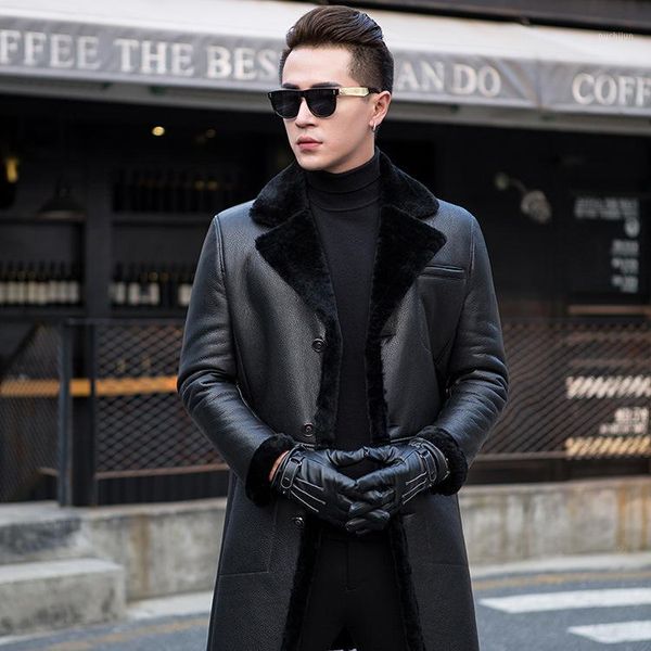 new middle and young sheep skin leather long section fur one wool men's slim fashion warm fur coat1, Black
new middle and young sheep skin leather long section fur one wool men's slim fashion warm fur coat1, Black