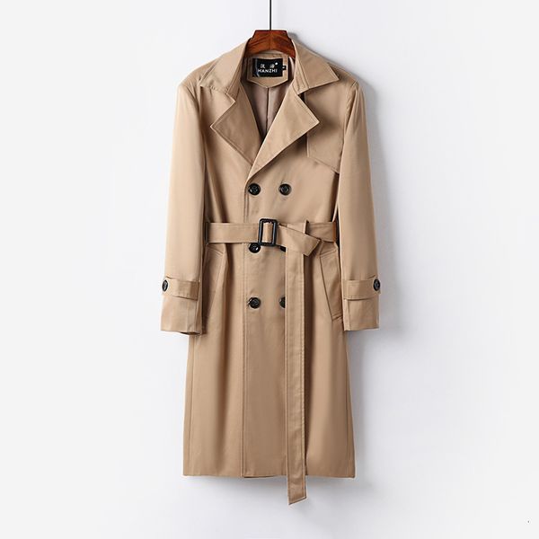 british style long spring and autumn handsome slim belt windbreaker coat large new men's, Tan;black
british style long spring and autumn handsome slim belt windbreaker coat large new men's, Tan;black