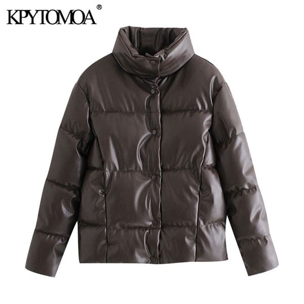 kpytomoa women fashion thick warm faux leather padded jacket loose parka coat high collar long sleeve female outerwear chic 201214, Black
kpytomoa women fashion thick warm faux leather padded jacket loose parka coat high collar long sleeve female outerwear chic 201214, Black