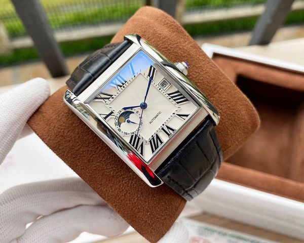 2020 tank mc men watches moon phase joker leather wristwatches 316l stainless steel classic square mens watch d3044
2020 tank mc men watches moon phase joker leather wristwatches 316l stainless steel classic square mens watch d3044