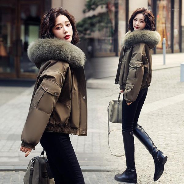 women's down & parkas pake cotton padded women's short small man 2021 winter thickened hooded big hairneck korean casual coat tren, Black
women's down & parkas pake cotton padded women's short small man 2021 winter thickened hooded big hairneck korean casual coat tren, Black