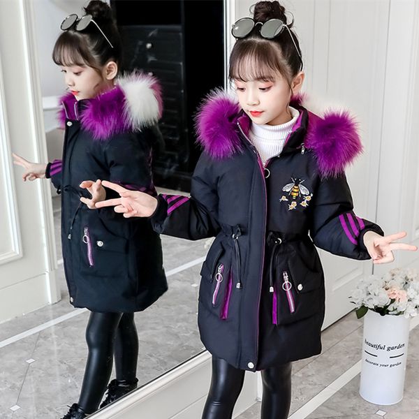 2020 new fashion color faux fur collar parka children winter girl clothes hooded coat cartoon bee thicken cotton-padded clothing lj201125, Blue;gray
2020 new fashion color faux fur collar parka children winter girl clothes hooded coat cartoon bee thicken cotton-padded clothing lj201125, Blue;gray