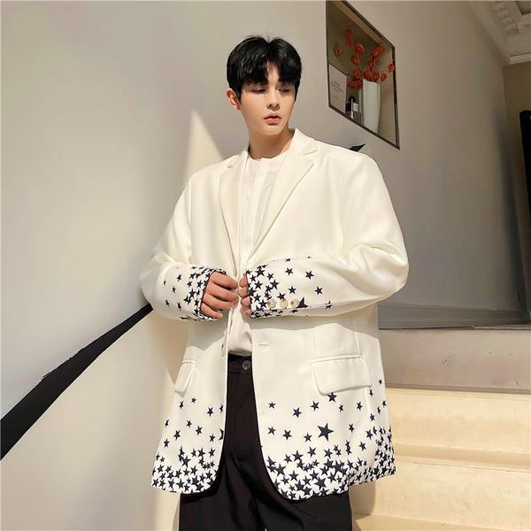 junqingy men's suits & blazers male japan korea streetwear fashion white suit coat overcoat men star print loose casual jacket outerwea, White;black
junqingy men's suits & blazers male japan korea streetwear fashion white suit coat overcoat men star print loose casual jacket outerwea, White;black