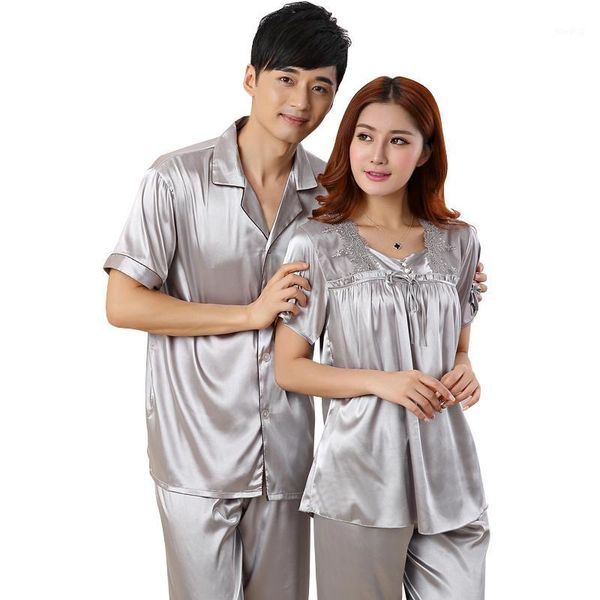 summer silk couple pajamas set short sleeve turn-down collar women pyjamas loose soft plus size -3xl lovers homewear clothing1, Black;red
summer silk couple pajamas set short sleeve turn-down collar women pyjamas loose soft plus size -3xl lovers homewear clothing1, Black;red