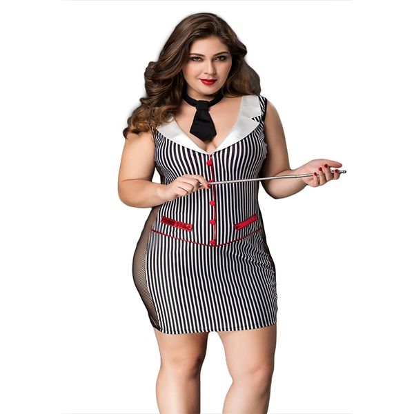 large size lingerie teacher uniform vertical stripe dress soft polyester babydoll two side transparent, Red;black
large size lingerie teacher uniform vertical stripe dress soft polyester babydoll two side transparent, Red;black