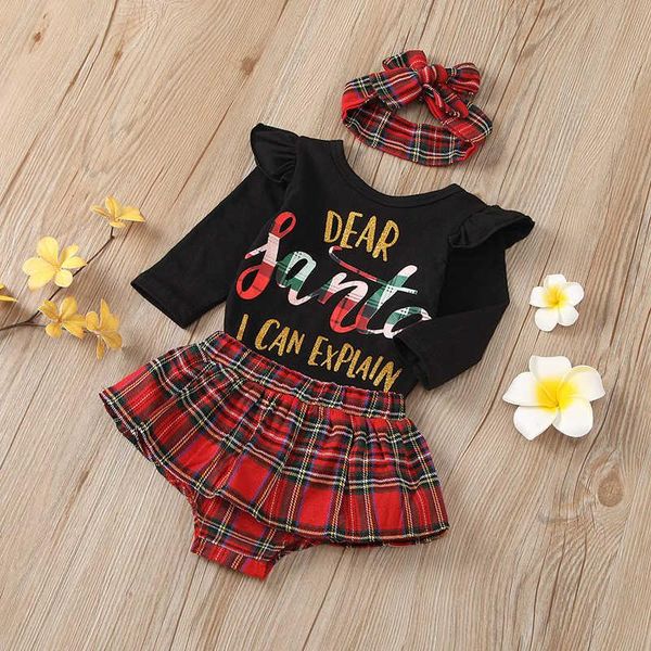 3pcs christmas newborn baby girls clothes sets cute letter print ruffles long sleeve romper plaid shorts headband baby costumes, White
3pcs christmas newborn baby girls clothes sets cute letter print ruffles long sleeve romper plaid shorts headband baby costumes, White