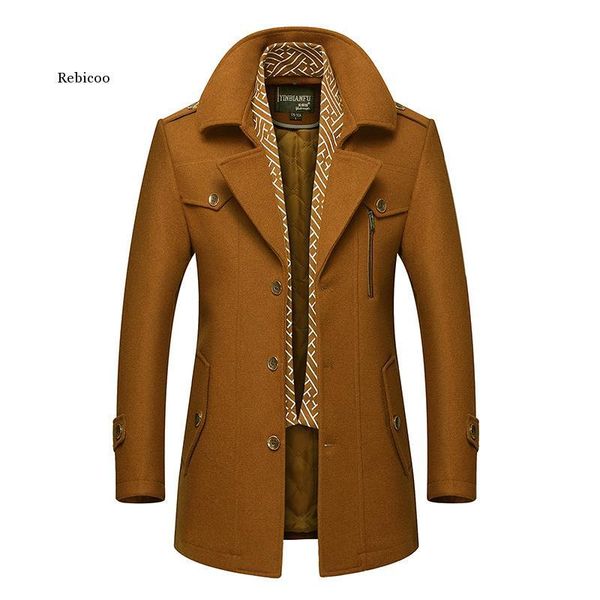 men's wool & blends men winter coat casual brand solid color woolen pea male trench overcoat, Black
men's wool & blends men winter coat casual brand solid color woolen pea male trench overcoat, Black