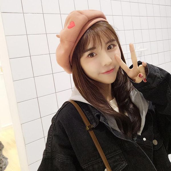 berets 2021 autumn winter fashion sweet women hats with heart pattern solid black pink brief wild female, Blue;gray
berets 2021 autumn winter fashion sweet women hats with heart pattern solid black pink brief wild female, Blue;gray