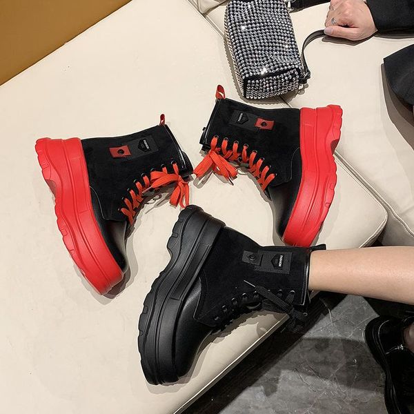 boots genuine leather women platform shoes ankle 2021 autumn high sneakers short tub, Black
boots genuine leather women platform shoes ankle 2021 autumn high sneakers short tub, Black