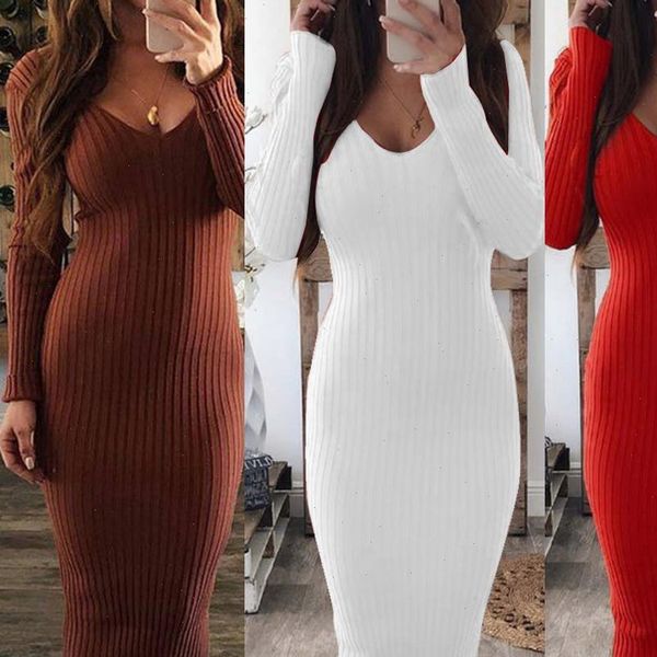 women long sleeve v neck backless ribbed bodycon sliming knitted midi dress party dress vestidos summer dress, Black;gray
women long sleeve v neck backless ribbed bodycon sliming knitted midi dress party dress vestidos summer dress, Black;gray