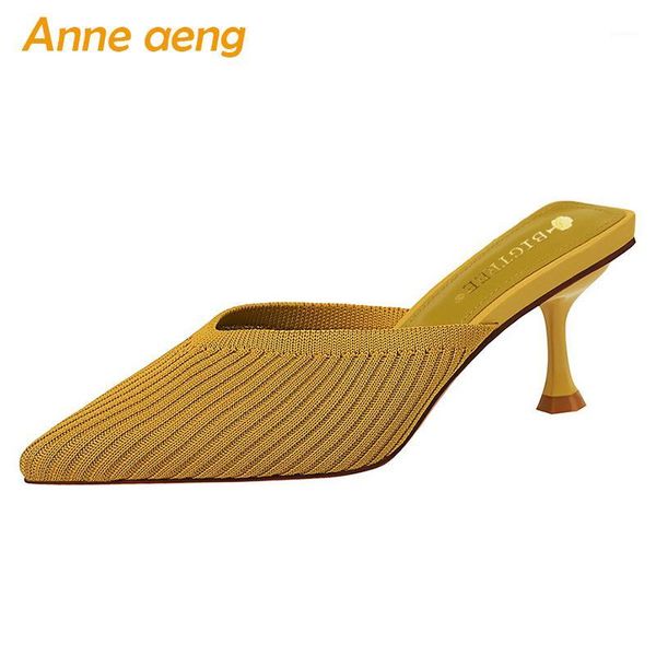 2020 new summer outside women slippers 6cm high thin heel pointed toe solid ladies women shoes female yellow mules slides1, Black
2020 new summer outside women slippers 6cm high thin heel pointed toe solid ladies women shoes female yellow mules slides1, Black