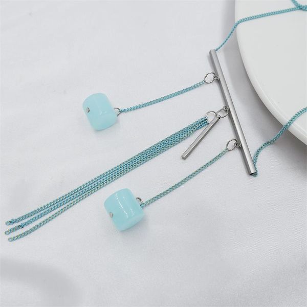 chains long sweater blue necklace geometric bohemian beaded pendent fashion jewelry for women accessories gift, Silver
chains long sweater blue necklace geometric bohemian beaded pendent fashion jewelry for women accessories gift, Silver