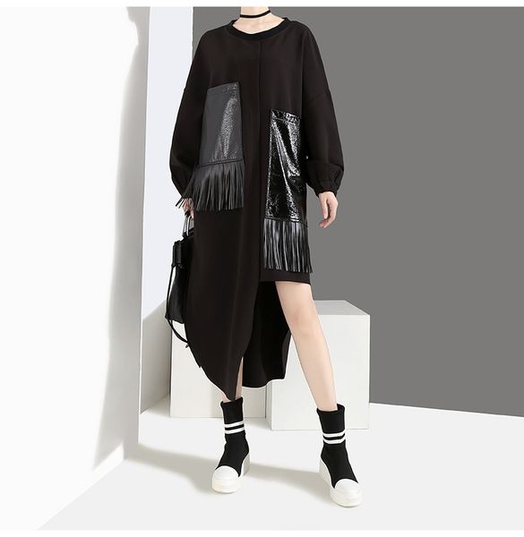 new fashion dress women's dress pu pocket fringed loose irregular skirt 2020 autumn/winter, Black;gray
new fashion dress women's dress pu pocket fringed loose irregular skirt 2020 autumn/winter, Black;gray
