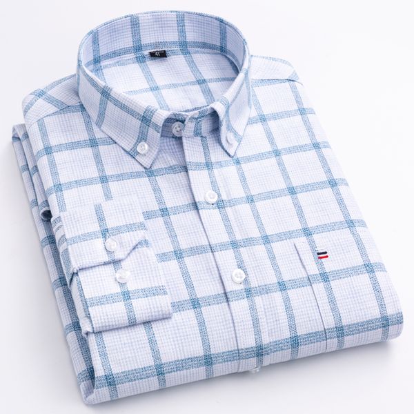 men's button-down casual brushed cotton plaid shirt single patch pocket long sleeve standard-fit soft thick flannel shirts y0104, White;black
men's button-down casual brushed cotton plaid shirt single patch pocket long sleeve standard-fit soft thick flannel shirts y0104, White;black
