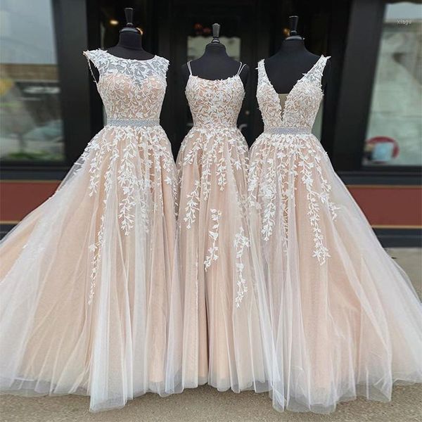 sleeveless a line appliques sequin beaded floor length blush prom dress1, White;black 
sleeveless a line appliques sequin beaded floor length blush prom dress1, White;black