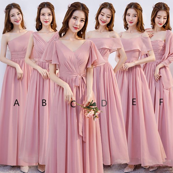 blush pink light gray chiffon long bridesmaid dresses 2021 mixed style women beach wedding party dress, White;pink
blush pink light gray chiffon long bridesmaid dresses 2021 mixed style women beach wedding party dress, White;pink