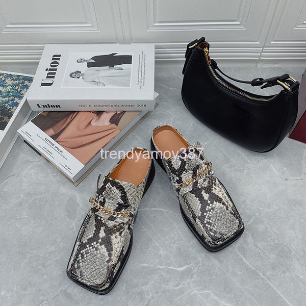 slippers ashigo mona's same snake pattern comfortable small leather shoes women's spring and autumn style one foot lazy square hea, Black
slippers ashigo mona's same snake pattern comfortable small leather shoes women's spring and autumn style one foot lazy square hea, Black