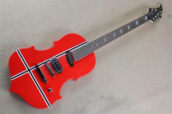 electric guitar flyoung red body black and white stripe pattern violin style body color shell fingerboard inlay
electric guitar flyoung red body black and white stripe pattern violin style body color shell fingerboard inlay
