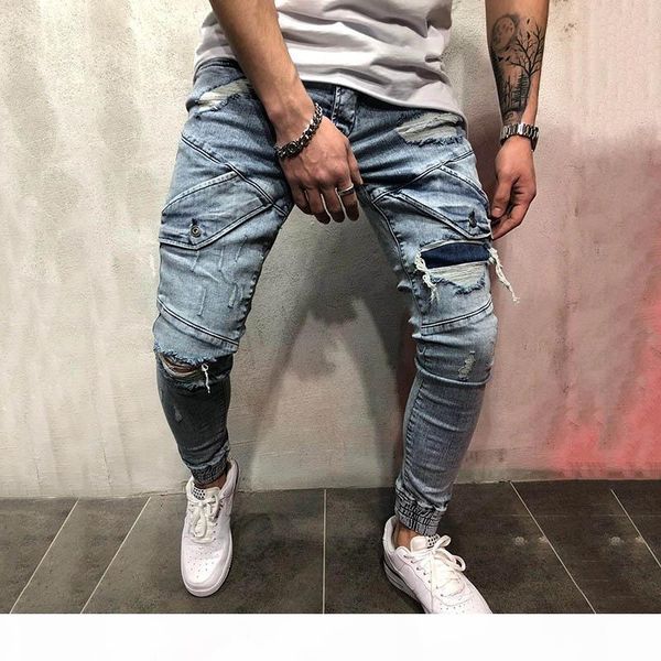 new mens skinny jeans casual slim biker jeans denim knee hole hiphop ripped pants washed ing, Blue
new mens skinny jeans casual slim biker jeans denim knee hole hiphop ripped pants washed ing, Blue
