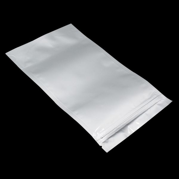 100pcs 14 Sizes Silver Pure Aluminum Foil Stand Up Zip Lock Package Bag Mylar Powder Candy Retails Doypack Storage Packing Pouch H Bbyxbe