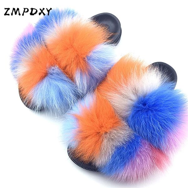 female fluffy big raccoon fur slides women's plush outside flat sandals outside pvc furry flip flops female real fox fur slipper #h85q, Black
female fluffy big raccoon fur slides women's plush outside flat sandals outside pvc furry flip flops female real fox fur slipper #h85q, Black