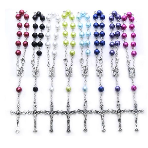 2022 new pearl vintage rosary for men women bracelets religious jewelry many colors wi764 beaded strands, Black
2022 new pearl vintage rosary for men women bracelets religious jewelry many colors wi764 beaded strands, Black