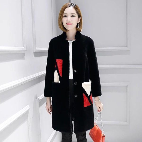 shearing fashion sheep coat 100% fur women's soft warm wool female jacket casaco kg-187, Black
shearing fashion sheep coat 100% fur women's soft warm wool female jacket casaco kg-187, Black
