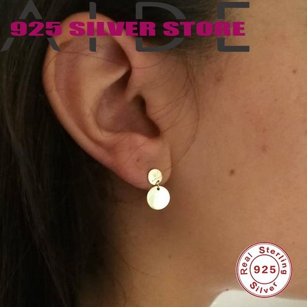 aide earrings for women 2021 round disc hanging stud earrings 925 sterling silver luxury pendientes fine jewelry for ladies, Golden;silver
aide earrings for women 2021 round disc hanging stud earrings 925 sterling silver luxury pendientes fine jewelry for ladies, Golden;silver