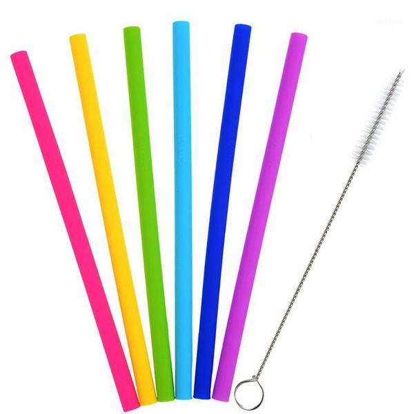 drinking straws party straw 6pc reusable silicone flexible smoothie with cleaning brush 6 + 1 l04191
drinking straws party straw 6pc reusable silicone flexible smoothie with cleaning brush 6 + 1 l04191