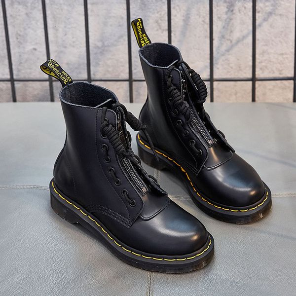 shermyra children's car flat bottomed low heel british martin boots women's leather medium tube women's leather short boots, Black
shermyra children's car flat bottomed low heel british martin boots women's leather medium tube women's leather short boots, Black